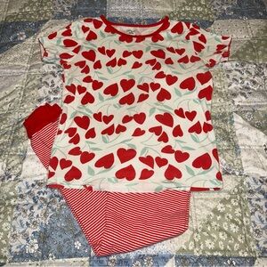 Carter’s Girls Size 10 Red White Pajamas Valentines Day